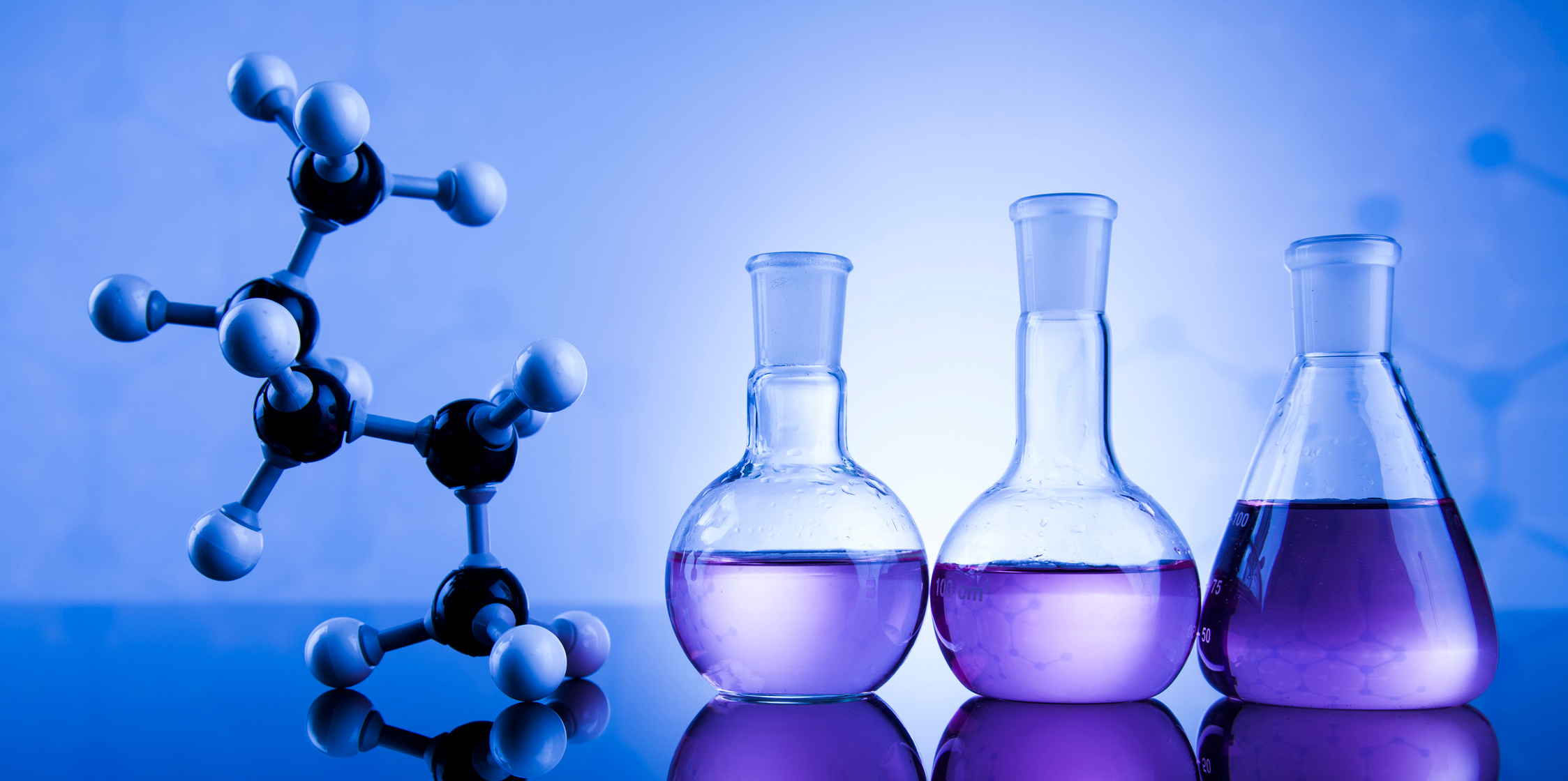 Chemistry science, Laboratory glassware background